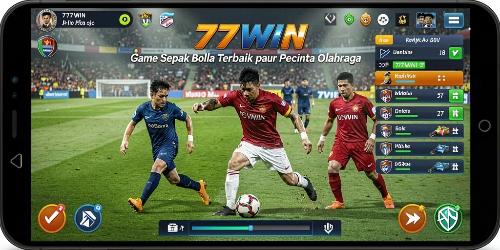 Gameplay seru di 77WIN dengan berbagai tim sepak bola.