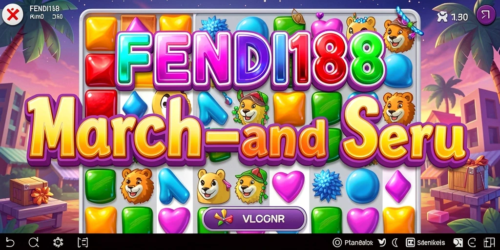 Screenshot gameplay FENDI188 menampilkan aksi mencocokkan permata yang seru.