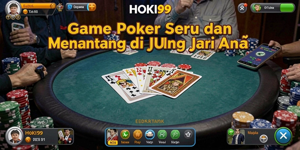 Tampilan gameplay HOKI99 yang menarik dengan suasana Poker yang mendebarkan.
