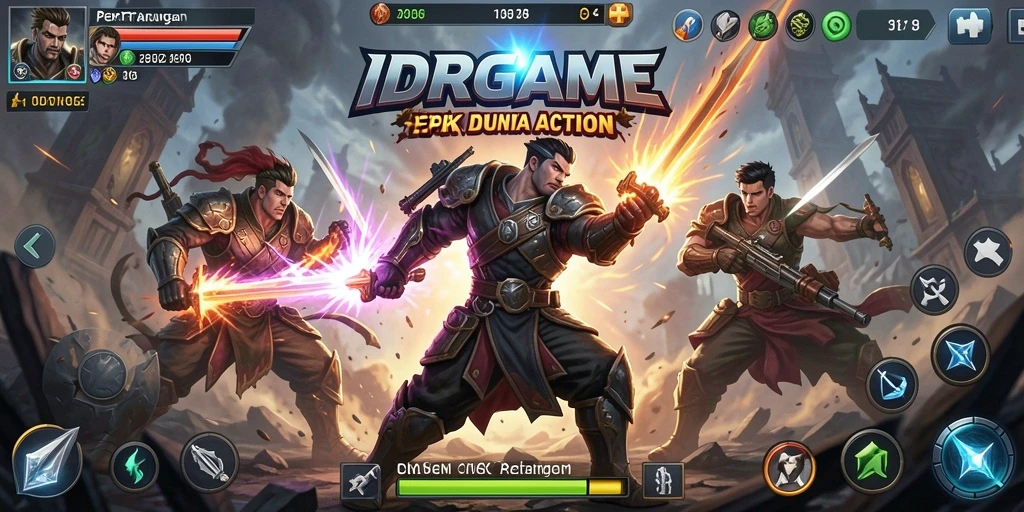Screenshot menunjukkan aksi pertarungan intens dalam IDRGAME.