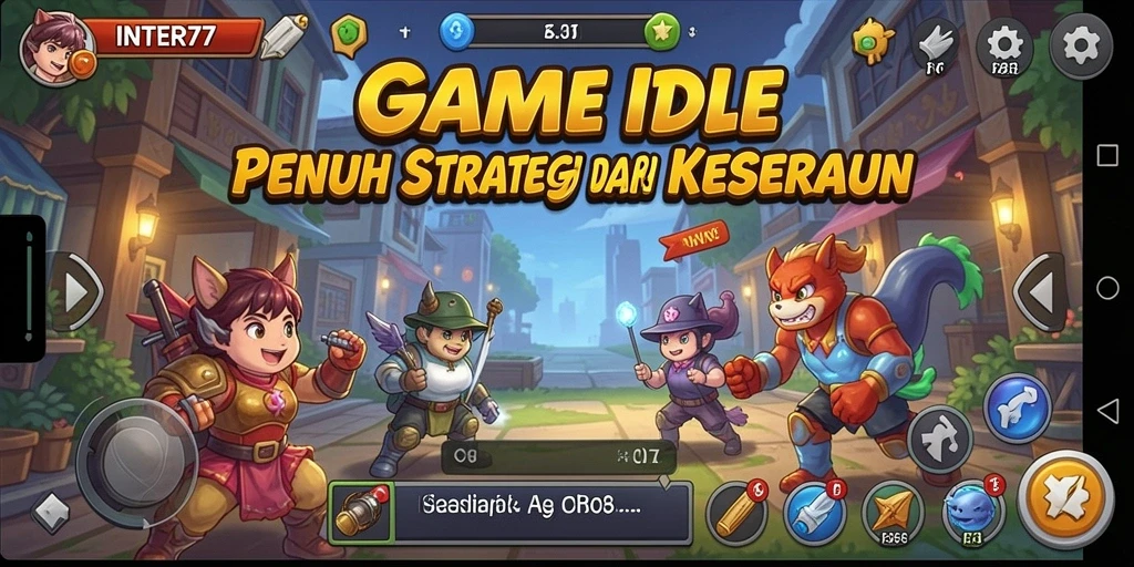 Tampilan gameplay INTER77 yang menampilkan aksi Idle seru dan strategis.
