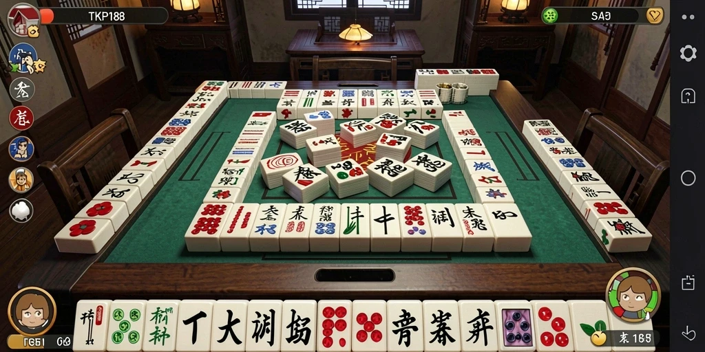 Screenshot gameplay TKP188 yang menampilkan keseruan bermain Mahjong.